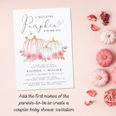 Kleine pompoen Floral Waterverf Baby Girl Shower Kaart