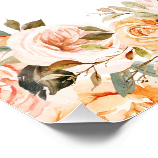 kleine pompoen florale baby shower gunsten teken perfect poster (Hoek)