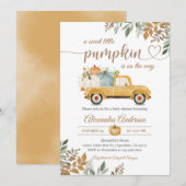 Kleine Pompoen Gele Truck Herfst Boho Kaart (Voorkant / Achterkant)