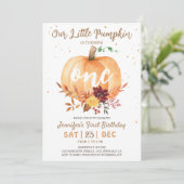 Kleine Pompoen Geslachtsneutrale Herfst 1e Verjaar Kaart (Staand voorkant)