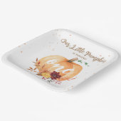 Kleine Pompoen Geslachtsneutrale Herfst 1e Verjaar Papieren Bordje (Gebogen)