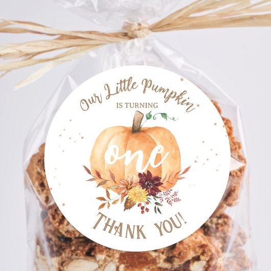 Kleine Pompoen Geslachtsneutrale Herfst 1e Verjaar Ronde Sticker