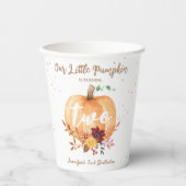 Kleine Pompoen Geslachtsneutrale Herfst 2e Verjaar Papieren Bekers (Voorkant)