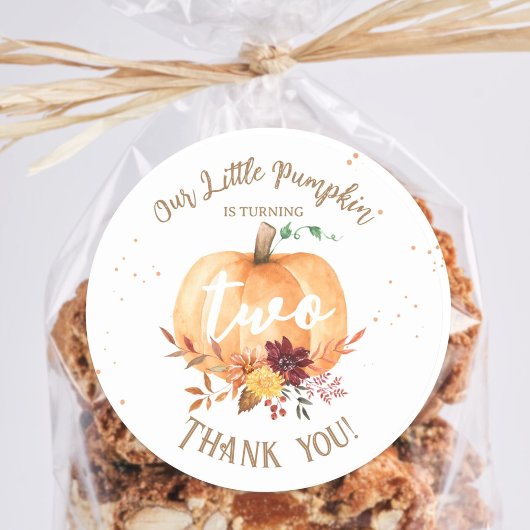 Kleine Pompoen Geslachtsneutrale Herfst 2e Verjaar Ronde Sticker