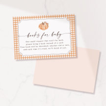 Kleine Pompoen Gingham Boeken voor Baby Kaart