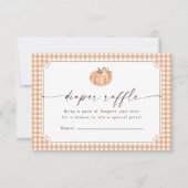 Kleine Pompoen Gingham Luier Raffle Kaart (Voorkant)