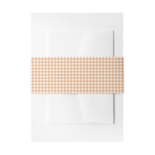 Kleine Pompoen Gingham Uitnodiging Buikband Uitnodigingen Wikkel