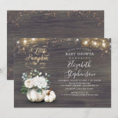 Kleine pompoen Gold Glitters Herfst Baby shower Kaart (Voorkant / Achterkant)