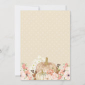 Kleine pompoen Gold Glitters Herfst Baby shower Kaart (Achterkant)