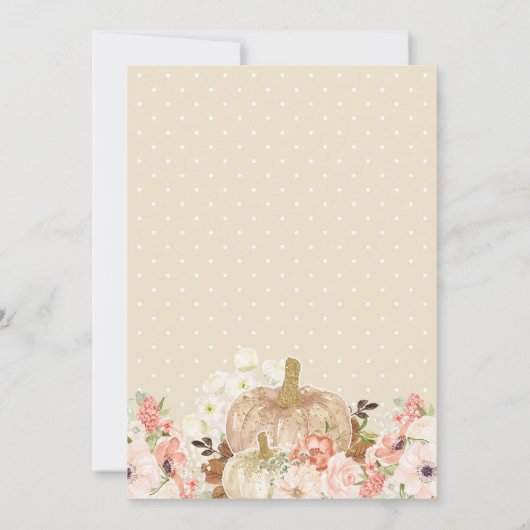 Kleine pompoen Gold Glitters Herfst Baby shower Kaart (Achterkant)