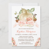 Kleine pompoen Gold Glitters Herfst Baby shower Kaart (Voorkant)