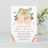 Kleine pompoen Gold Glitters Herfst Baby shower Kaart (Staand voorkant)