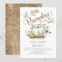 Kleine pompoen Gold Glitters Herfst Baby shower
