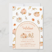 Kleine pompoen gouden meisje eerste verjaardag kaart (Voorkant)