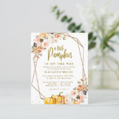 kleine pompoen goudsbloem baby shower invullen (Staand voorkant)