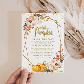 kleine pompoen goudsbloem baby shower kaart