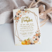 kleine pompoen goudsbloem baby shower kaart