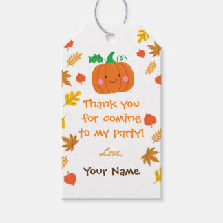 Kleine pompoen gunst tags cadeaulabel