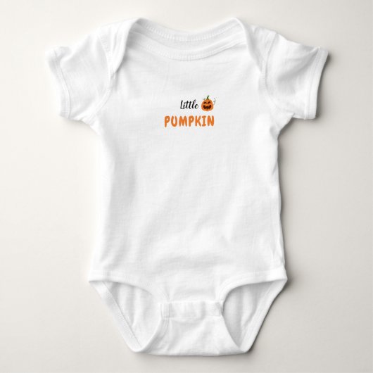 Kleine Pompoen Halloween Baby Bodysuit. Romper (Voorkant)
