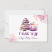 Kleine pompoen Halloween baby shower dank je kaart (Voorkant)