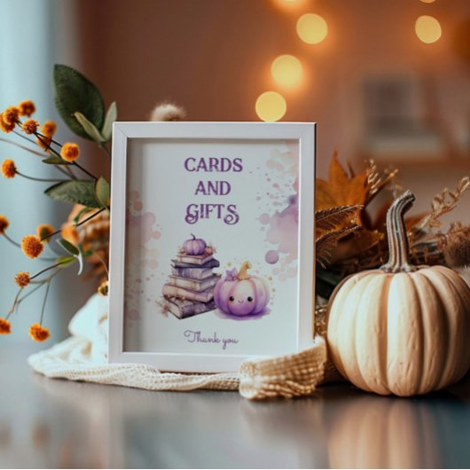 Kleine pompoen Halloween kaarten en geschenken Poster