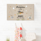 Kleine Pompoen Halloween Verjaardag Elke Leeftijd Spandoek (Insitu)