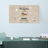 Kleine Pompoen Halloween Verjaardag Elke Leeftijd Spandoek (Beurs)