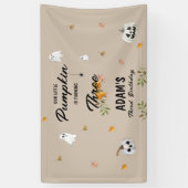 Kleine Pompoen Halloween Verjaardag Elke Leeftijd Spandoek (Verticaal)