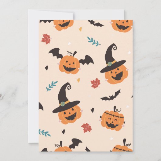 Kleine pompoen Halloween Verjaardag Kaart (Achterkant)