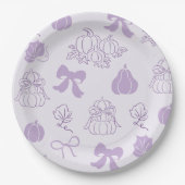 Kleine pompoen handgetekende Paarse Baby shower Papieren Bordje (Voorkant)