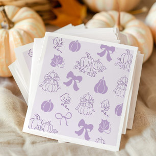 Kleine pompoen handgetekende Paarse Baby shower Servet