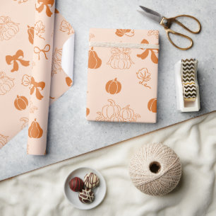 Kleine pompoen handgetrokken oranje Baby shower Cadeaupapier