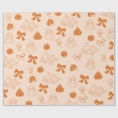 Kleine pompoen handgetrokken oranje Baby shower Cadeaupapier (Vlak)