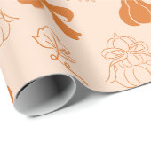 Kleine pompoen handgetrokken oranje Baby shower Cadeaupapier (Rol Hoek)