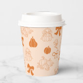 Kleine pompoen handgetrokken oranje Baby shower Papieren Bekers (Achterkant)