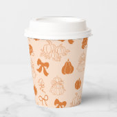 Kleine pompoen handgetrokken oranje Baby shower Papieren Bekers (Voorkant)