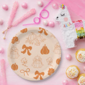 Kleine pompoen handgetrokken oranje Baby shower Papieren Bordje (Feest)