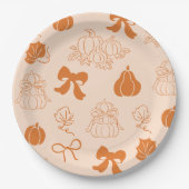 Kleine pompoen handgetrokken oranje Baby shower Papieren Bordje (Voorkant)