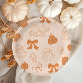 Kleine pompoen handgetrokken oranje Baby shower Papieren Bordje