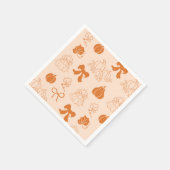 Kleine pompoen handgetrokken oranje Baby shower Servet (Hoek)