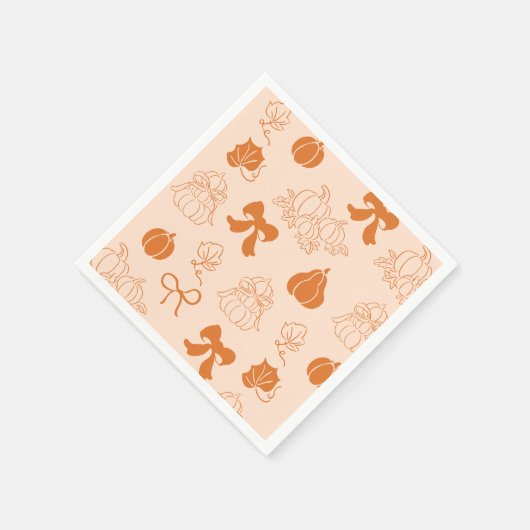 Kleine pompoen handgetrokken oranje Baby shower Servet (Hoek)