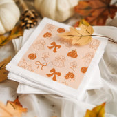 Kleine pompoen handgetrokken oranje Baby shower Servet