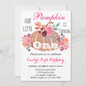 Kleine pompoen Herfst 1e eerste verjaardag van één Kaart (Voorkant)