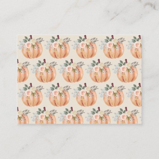 Kleine Pompoen Herfst 1e Verjaardag Gissen Spel Informatiekaartje (Achterkant)