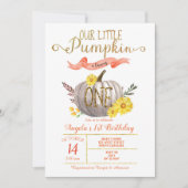 Kleine pompoen Herfst 1e verjaardag Kaart (Voorkant)