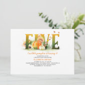 Kleine Pompoen Herfst 5e Verjaardagsfeestuitnodigi Kaart (Staand voorkant)