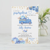 Kleine pompoen Herfst Baby Boy Shower Kaart (Staand voorkant)