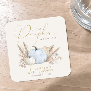 Kleine Pompoen Herfst Baby Jongens Shower Kartonnen Onderzetters