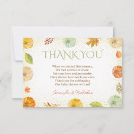 Kleine Pompoen Herfst Baby Shower Bedankkaart