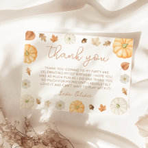 Kleine Pompoen Herfst Baby Shower Bedankkaart